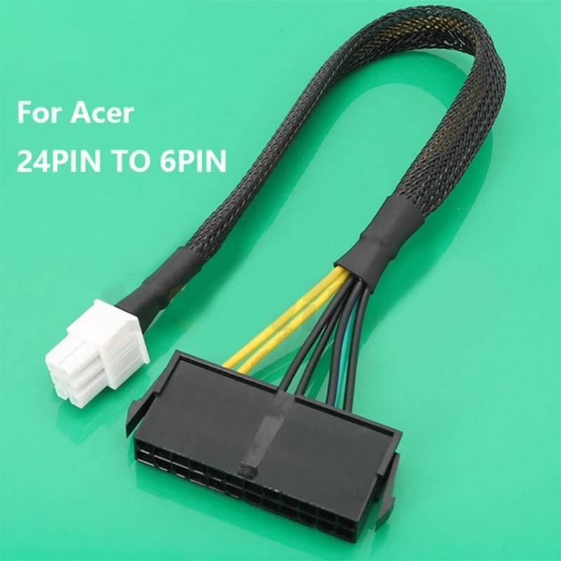 Дънна платка ATX захранване Съединителна кабелна линия 24pin-6pin 18AWG за acer 6P Изображение 4