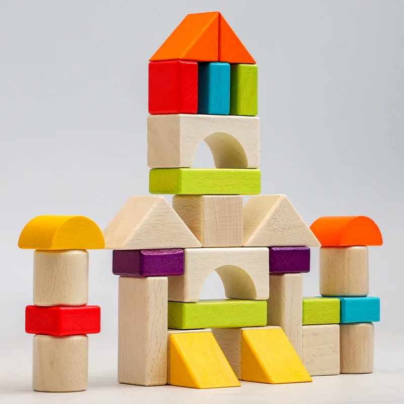 Дървена кутия за Градивен елемент за Разпознаване на форми на Творческа събрание Разпознаване на мислене Цвят на Ранното образование, Интерактивни играчки подарък Изображение 1