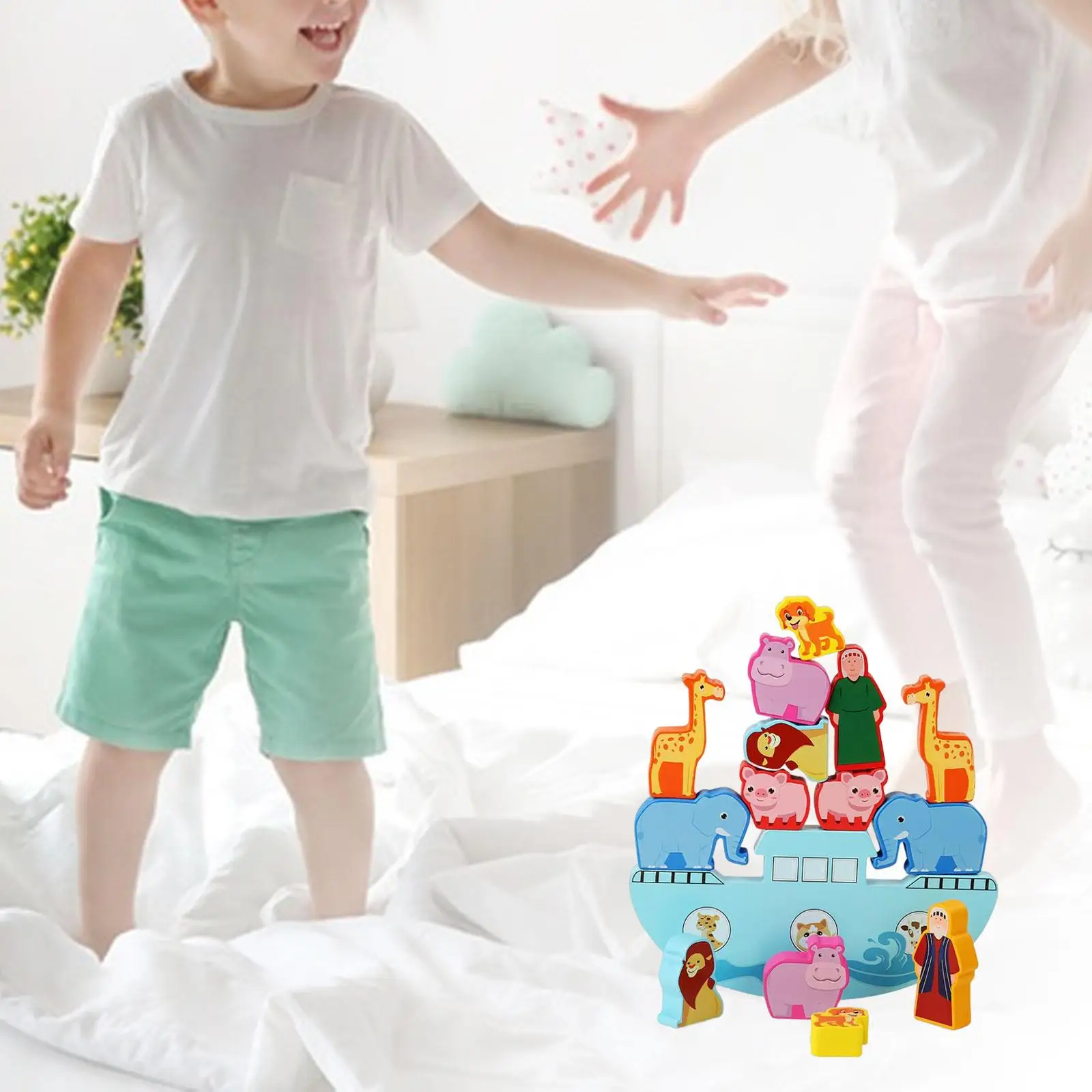 Дървени слот везни, забавни играчки за ранното развитие, подаръци за рожден Ден Изображение 3