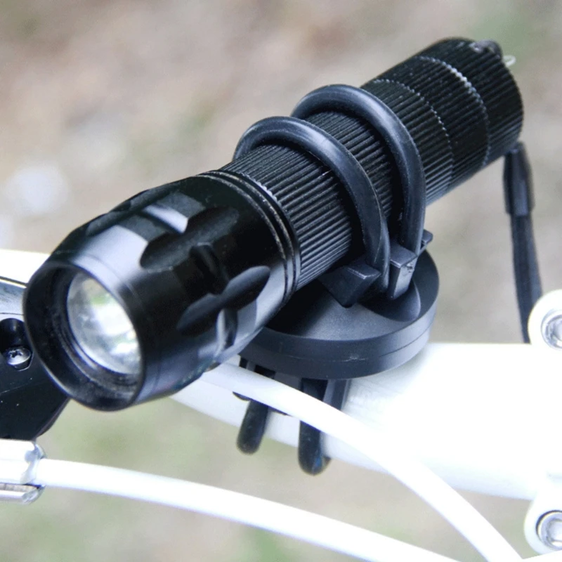 Държач за велосипедни фарове, скоба за колоездене фенерче, държач за каишка, скоба за закрепване на фенерче със завъртане на 360 градуса Изображение 2