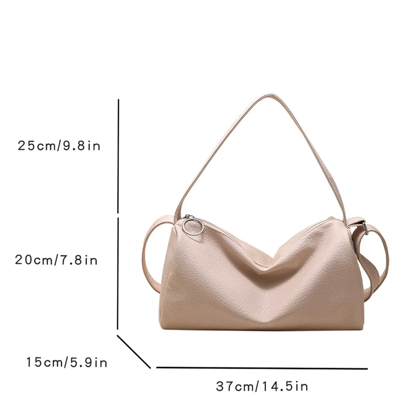 Една проста ежедневна дамска чанта-тоут от изкуствена кожа голям капацитет, популярните модни дамски чанти през рамо с едно рамо Изображение 5