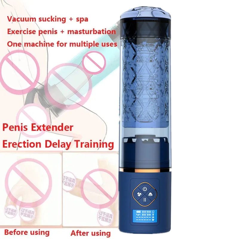 Електрическа вакуум помпа за уголемяване на пениса на Мъжкия мастурбатор чаша Задържане на Ерекция на пениса Обучение спа Секс-машина За мъже Секс продукти Изображение 0