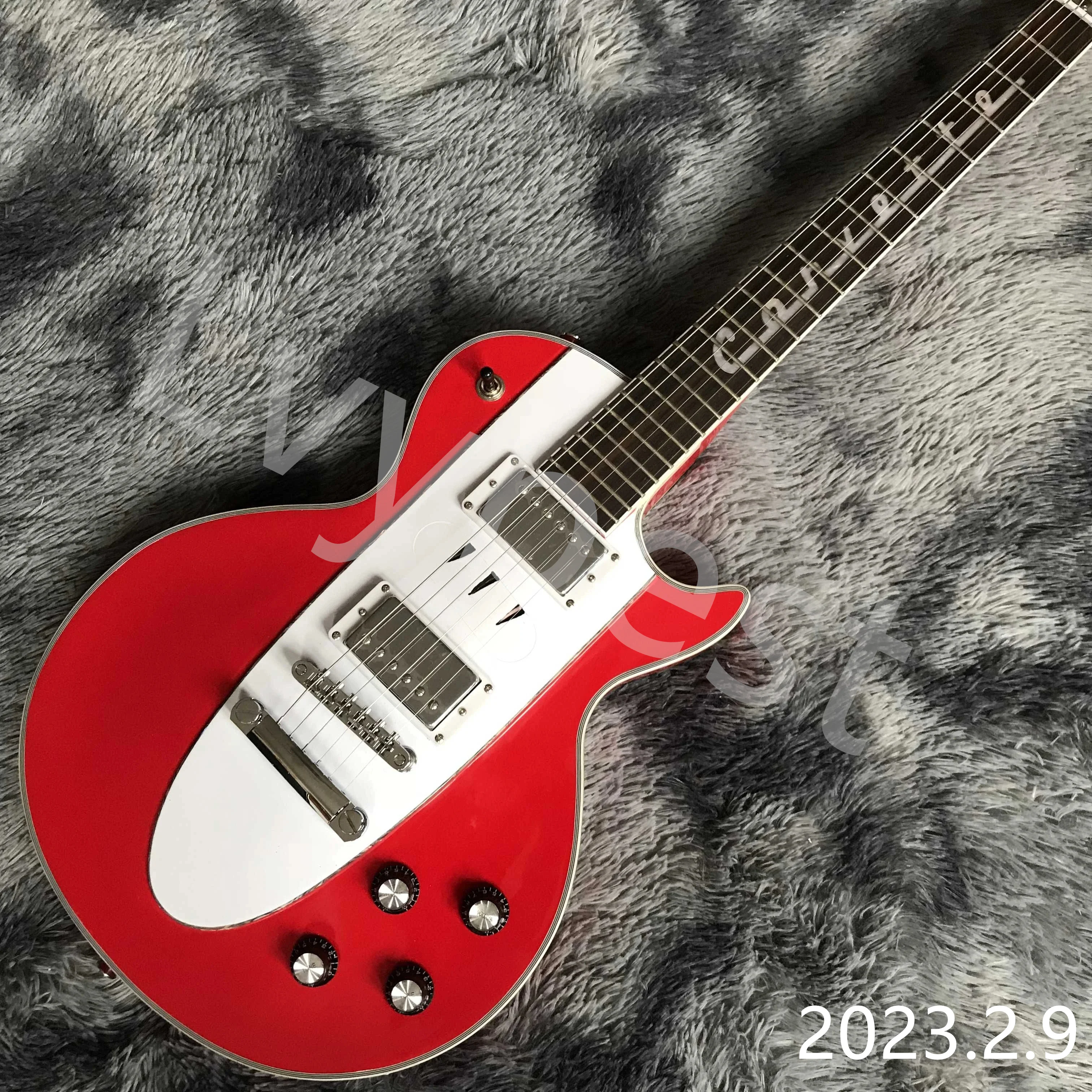 Електрическа китара Специална Форма с Червено-Бял Модел Lvybest 2023, Новата Поп-Китара На Висок Клас с Поръчка Изображение 3