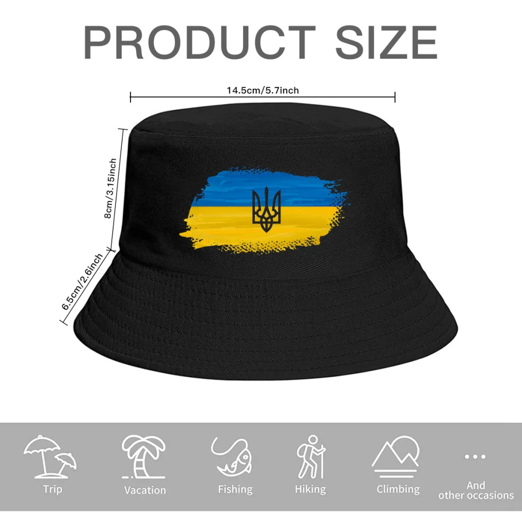 Емблемата на Украйна Мъжки Дамски Панама Къмпинг Ветрозащитная Дебела Панама С Козирка Слънчеви шапки Рибарски шапки Изображение 2