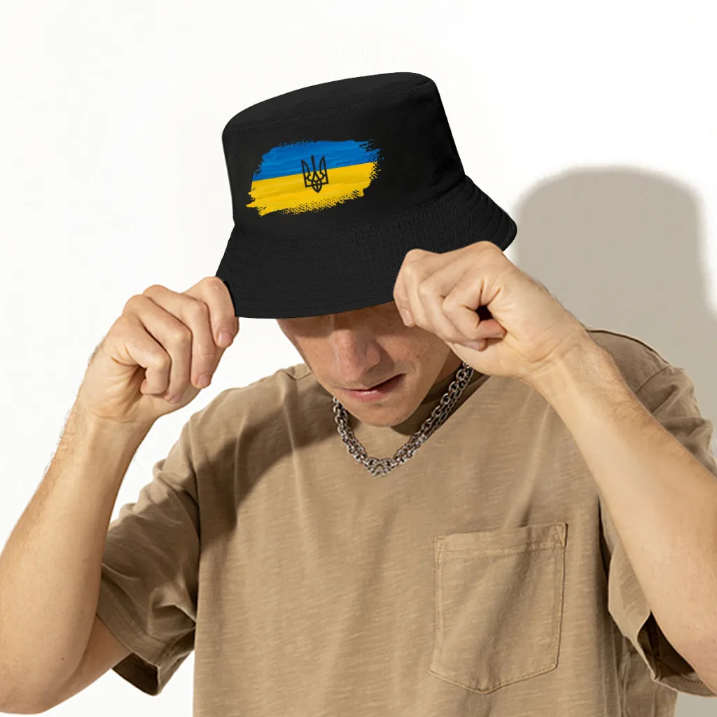 Емблемата на Украйна Мъжки Дамски Панама Къмпинг Ветрозащитная Дебела Панама С Козирка Слънчеви шапки Рибарски шапки Изображение 4