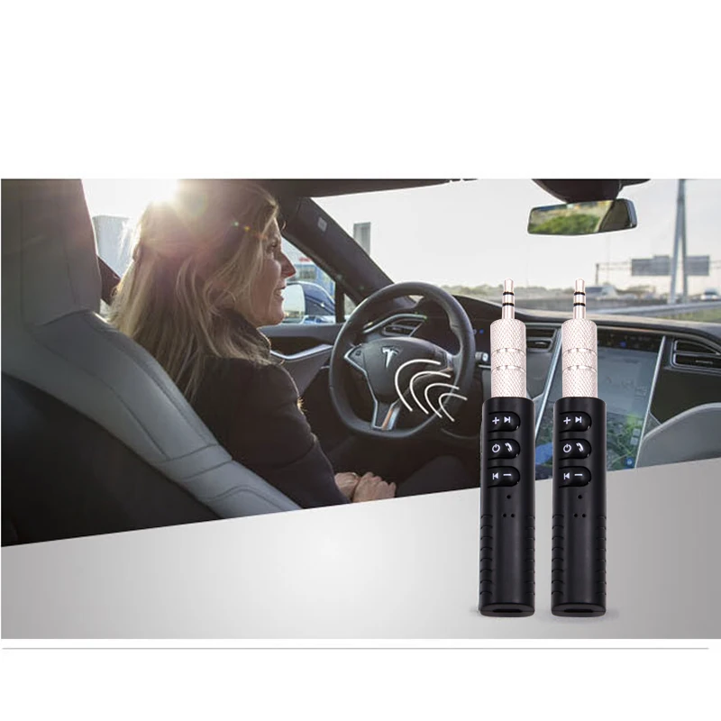 жак 3,5 мм Безжичната Bluetooth комплект за автомобил, музикален аудиоприемник хендсфри, универсален автоматичен AUX адаптер, нов продукт с високо качество Изображение 1