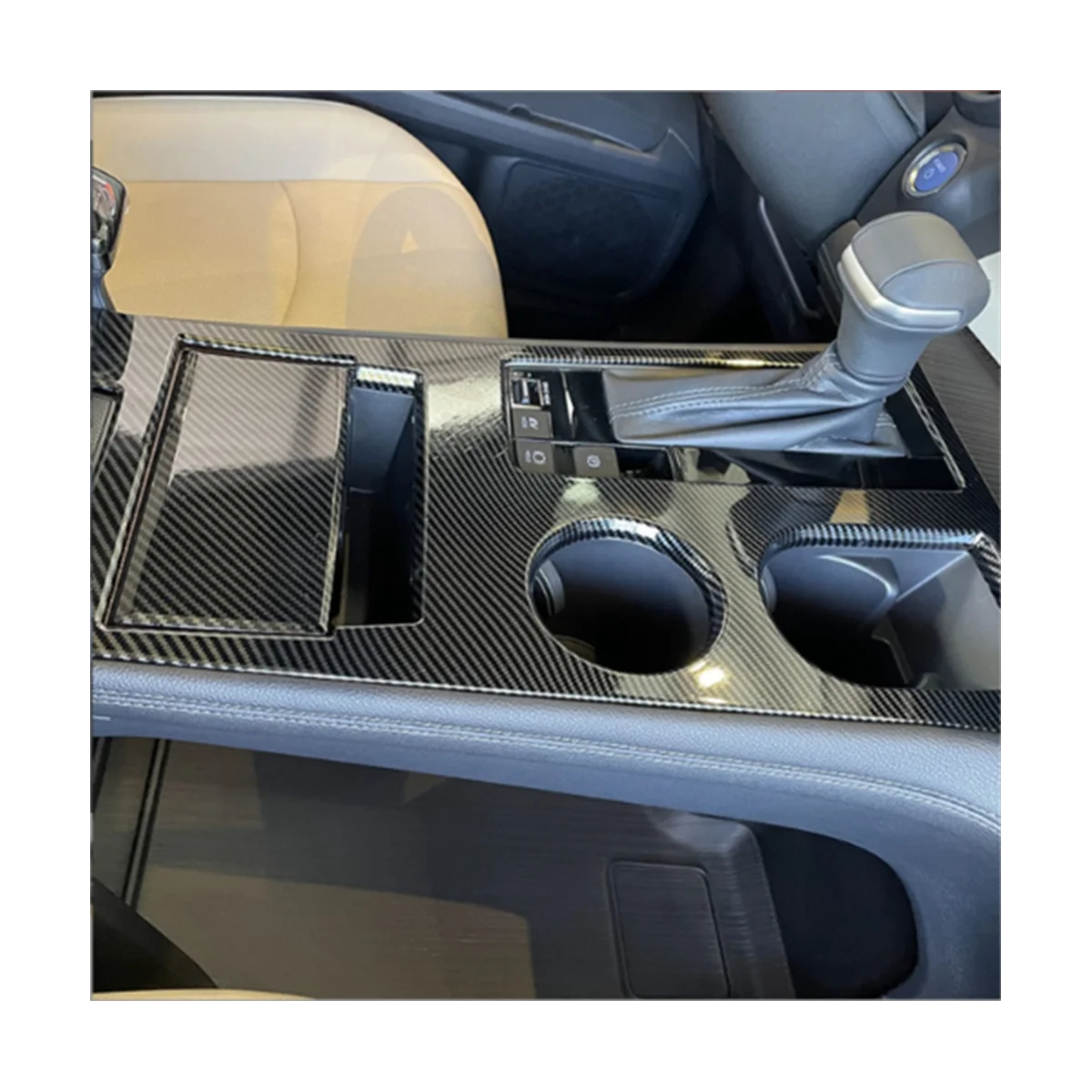 За Toyota Sienna 2021 2022, аксесоари за централно управление, панел за смяна на предавките, накладки, стикер, корнизи, ABS-карбоновое влакна Изображение 3