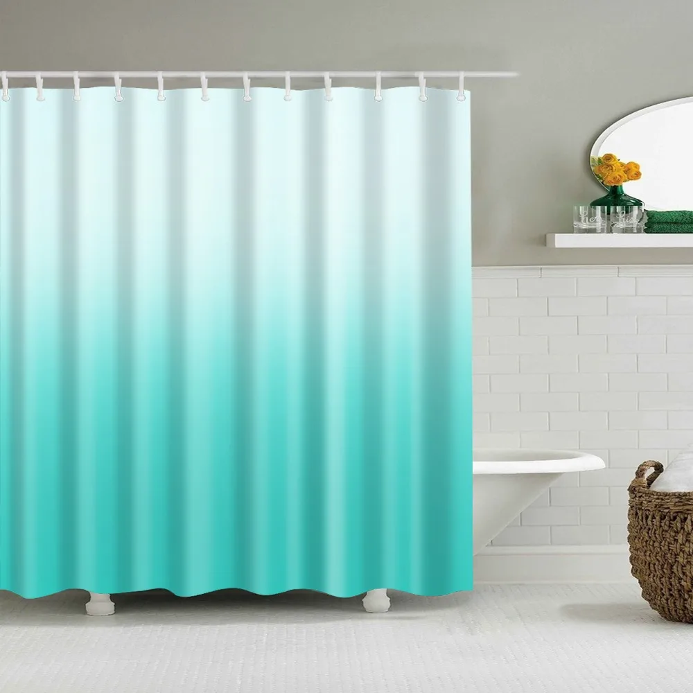 Завеси за душ в геометрична ивица в скандинавски стил, водоустойчив завеса за баня от полиестер Frabic с куки Изображение 1