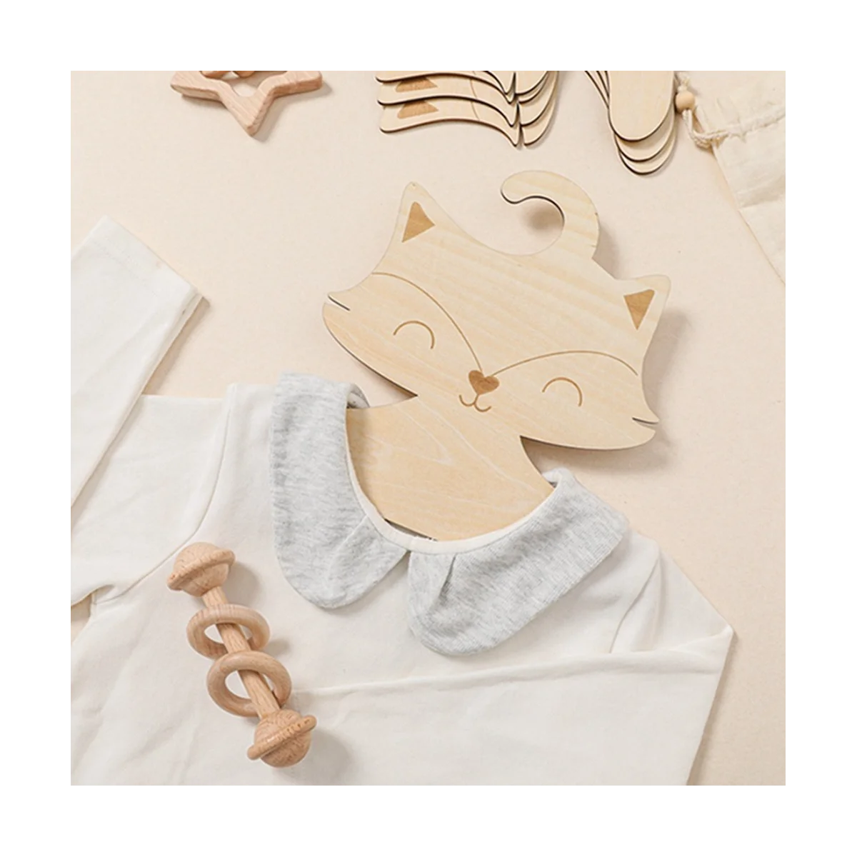 Закачалки за детски дрехи-Творчески дървени детски закачалки за детски стаи, Очарователен детски закачалки са под формата на карикатура, Закачалка за дрехи Изображение 5