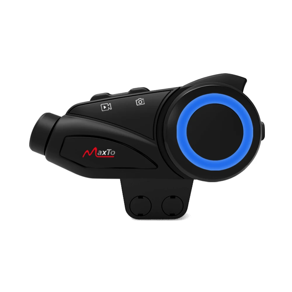 Записващо устройство за управление на мотоциклет MaxTo M3, каска, безжична Bluetooth слушалка за вътрешна комуникация, водоустойчив универсален HD записващо устройство Изображение 0