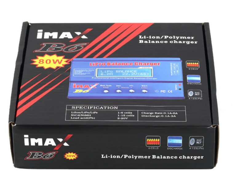 Зарядно устройство Lipro Balance iMAX B6, зарядно устройство Lipro Digital Balance Charger + 15v 6A захранващ Адаптер, зарядни кабели Изображение 0