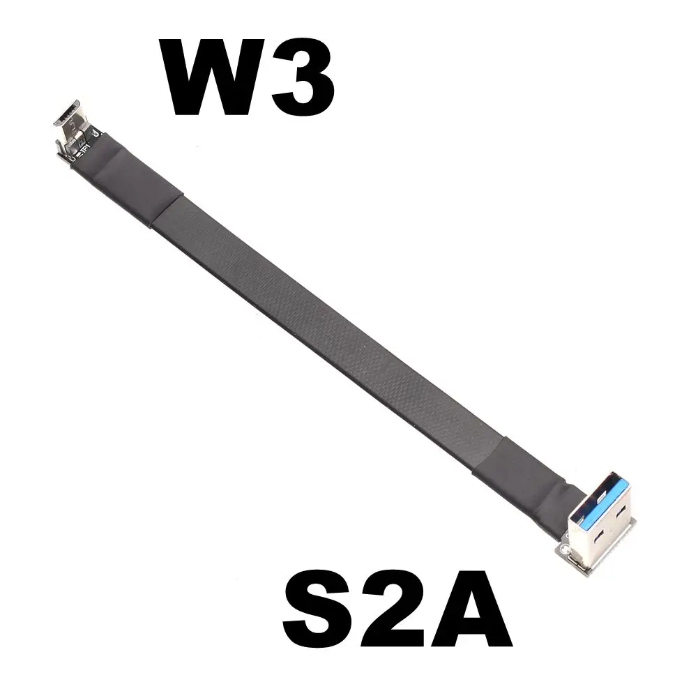 Защитени от електромагнитни Смущения Плосък Лентов кабел за USB 2.0 FFC FPV USB 2.0 Micro-B Кабел От мъжете На Мъжа Сгъваем Аксиален Ъглов адаптер Micro-USB Изображение 1