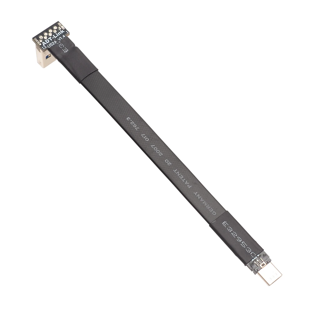 Защитени от електромагнитни Смущения Плосък Лентов кабел за USB 2.0 FFC FPV USB 2.0 Micro-B Кабел От мъжете На Мъжа Сгъваем Аксиален Ъглов адаптер Micro-USB Изображение 4