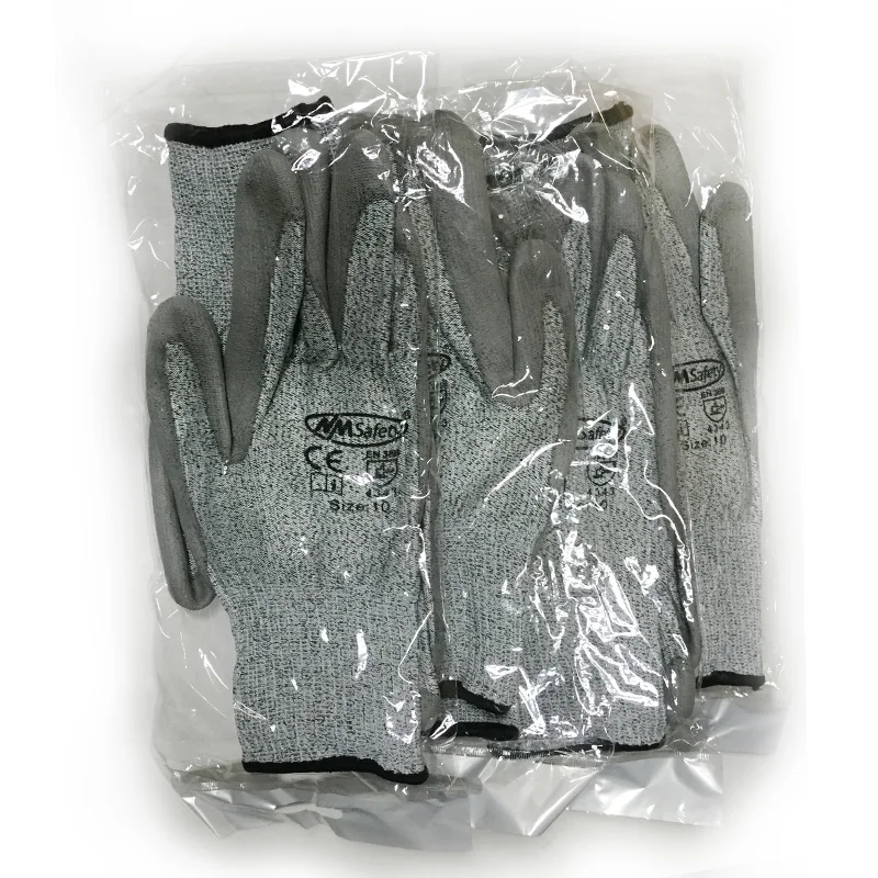 Защитни ръкавици от ножове с подплата от HPPE, устойчиви на гумата предпазни работни Ръкавици Изображение 4