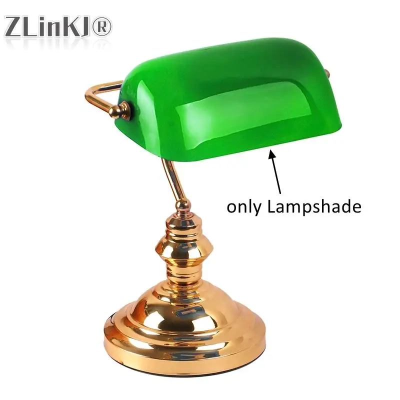 Зелен Бял пластмасов лампа Banker Ярка лампа Банкер, Имитации на стъклени абажура Подмяна на абажура Дропшиппинг Изображение 1