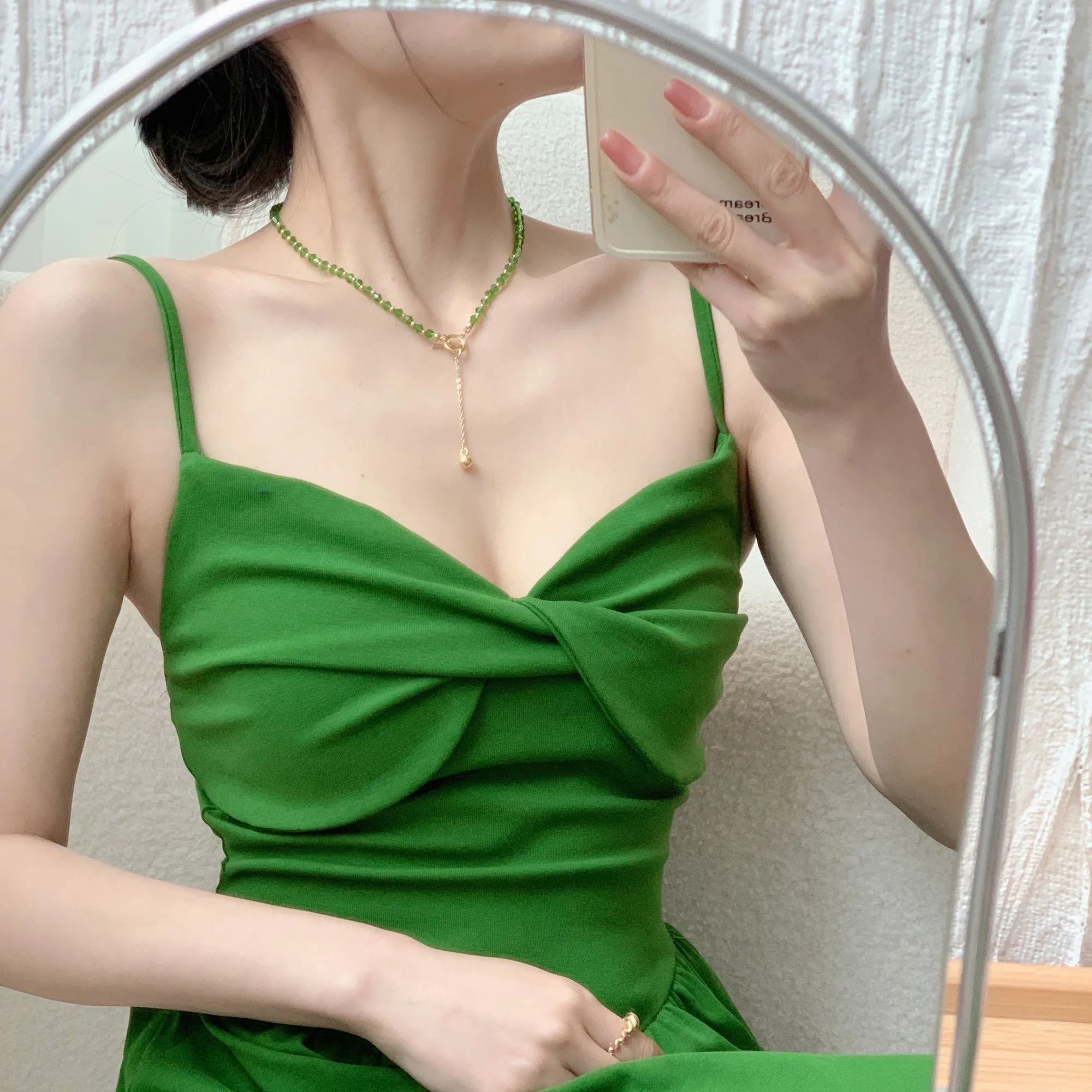 Зелена дълга рокля Макси с каишка на кръста, женски лятото на френското рокля трапецовидна форма с отворен гръб, Sweet Fahsion M564 Изображение 3