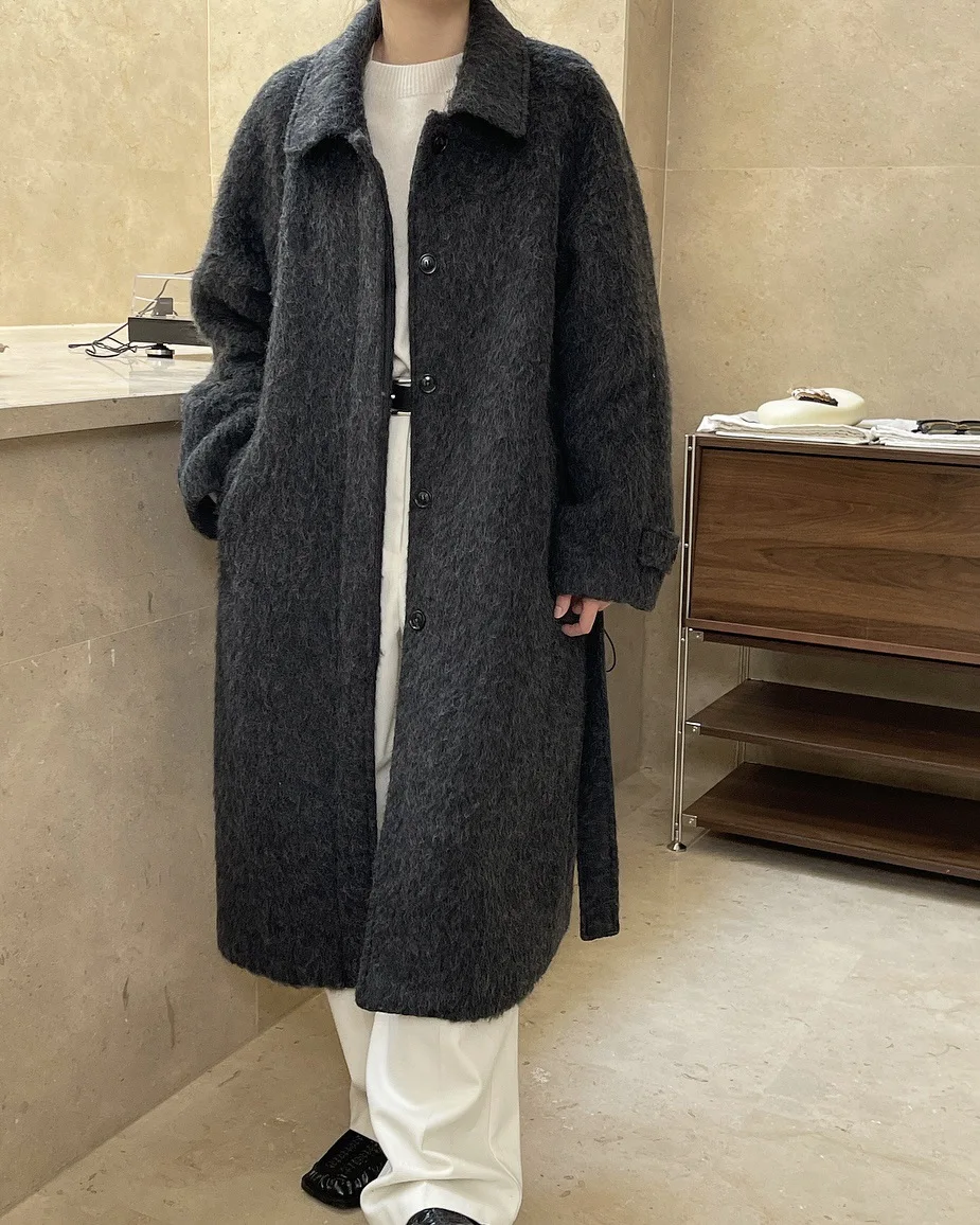 зимно дамско дълго палто X0805 Изображение 3