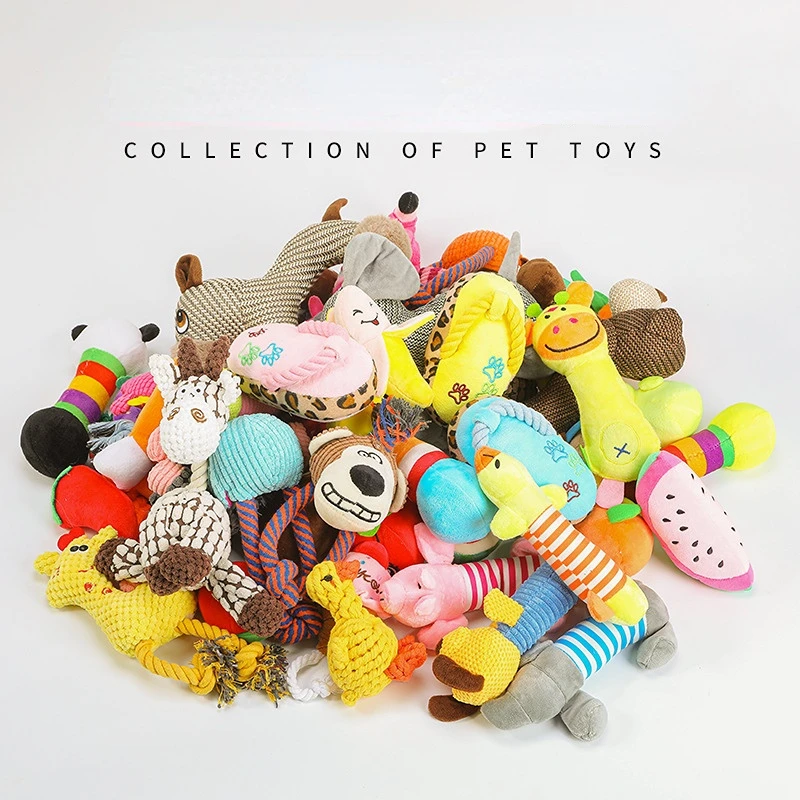 Играчки за котки и кучета, плюшени набор, играчки за кучета, звук, играчки за кучета малки и средни размери на едро Изображение 1