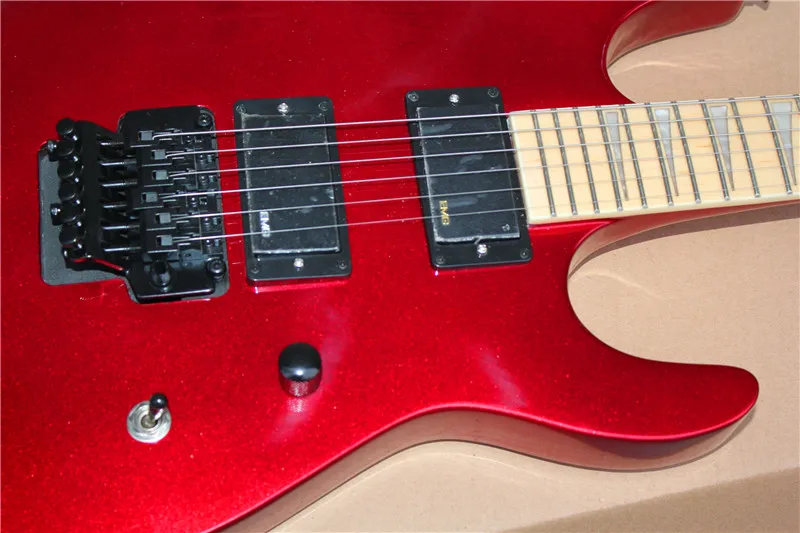 Изработена по Поръчка Електрическа китара с Метални Червен Корпус с Черен мост Тремоло, Предложението за поръчка Изображение 2