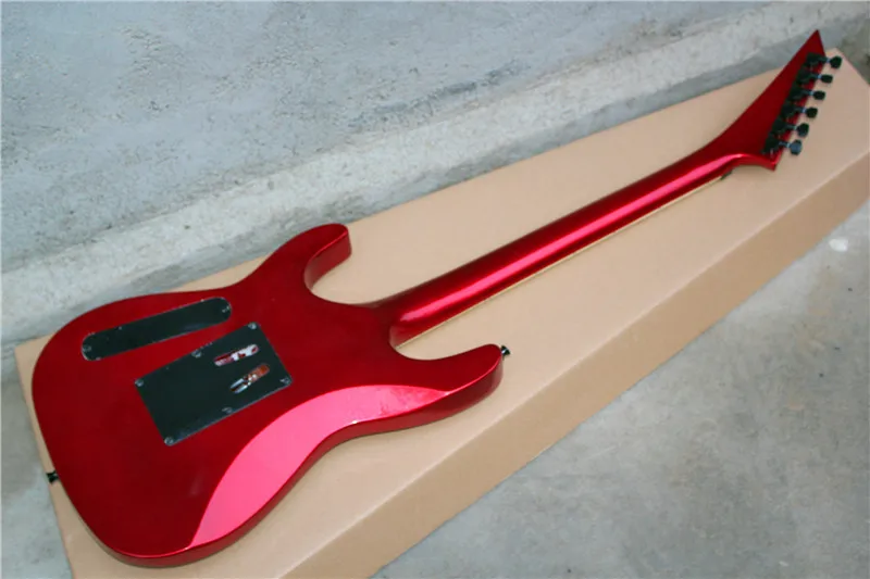 Изработена по Поръчка Електрическа китара с Метални Червен Корпус с Черен мост Тремоло, Предложението за поръчка Изображение 4
