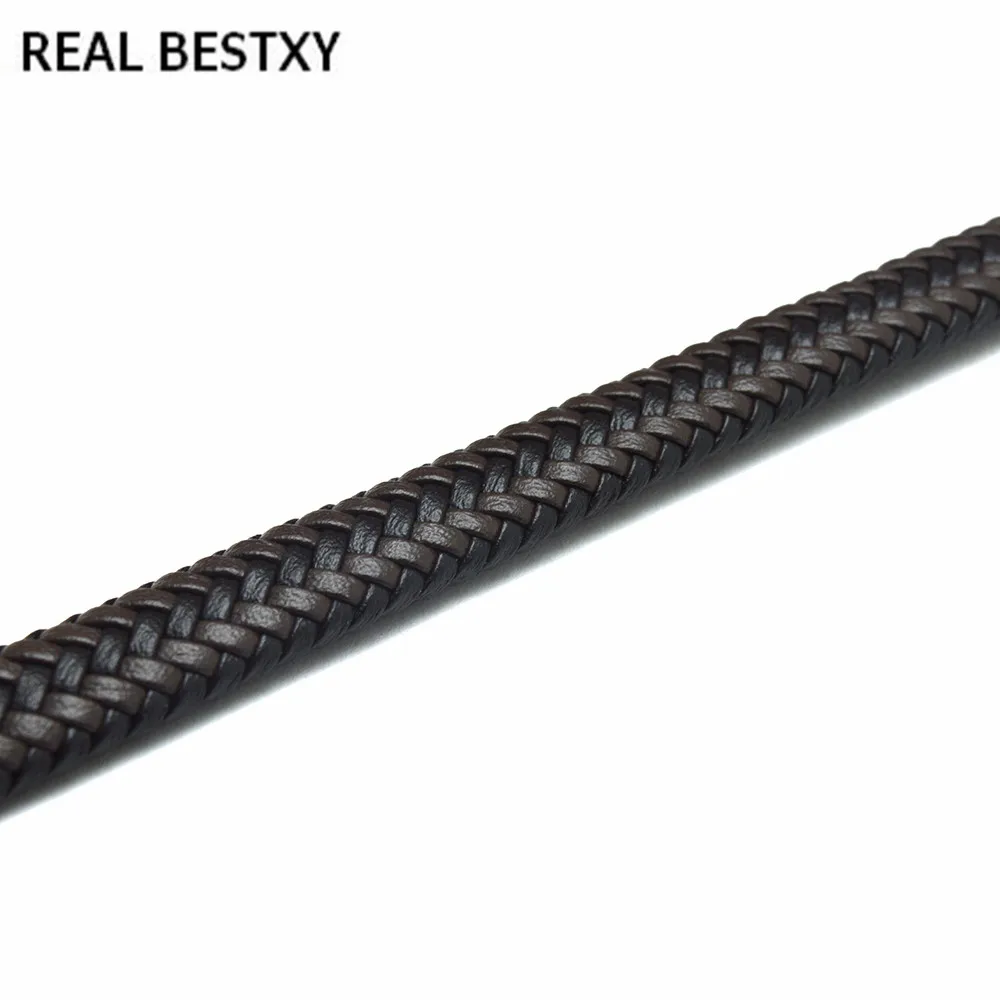 ИСТИНСКИ BESTXY 12*6 мм, червен оплетена кожа кабел за направата на гривни, черна ракита, кожена ивица, кафява кожа кабел за гривна Изображение 5
