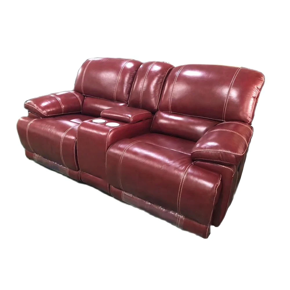 Италиански кожен диван Cama С откидывающимися седалки, Комплект мека мебел с ръчни / Електрически стол за кино, Многофункционален диван-легло Изображение 0