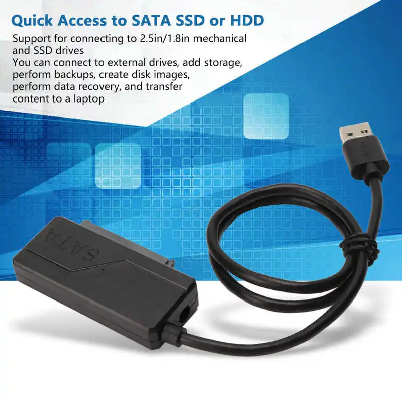 Кабел адаптер за USB 3.0 SATA 12 В 2A, кабел конвертор за бърз пренос на данни на твърдия диск на SATA твърд диск, SSD 2,5 3,5 инча Изображение 1
