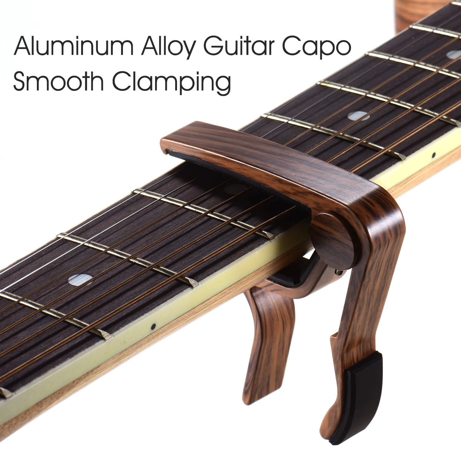 Капо за китара от алуминиева сплав цвят на дървото за 6-струнна фолк-китара, електрическа китара с 3 бр. Изображение 4