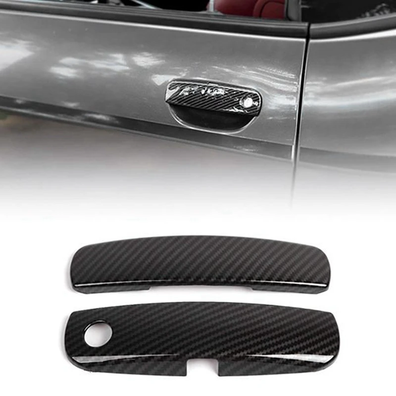 Карбоновая страничната врата копчето, купа, защитно покритие, формоване за Dodge Challenger 2015-2020 Изображение 4