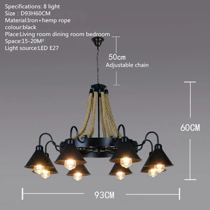 Класически полилей OUFULA, ретро-осветителни тела, Проектиране на лофта, творчески промишлен окачен лампа на въже за дома, спални, хотела Изображение 5