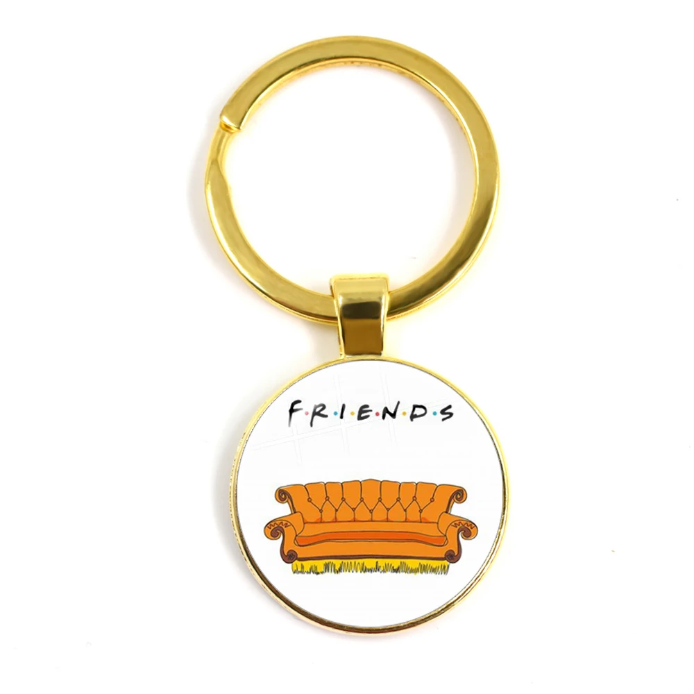 Ключодържател Friends ТВ Шоу, класическа сцена, централен лого, стъклен cabochon, ключодържател, ключодържател за подаръци, добри приятели Изображение 5