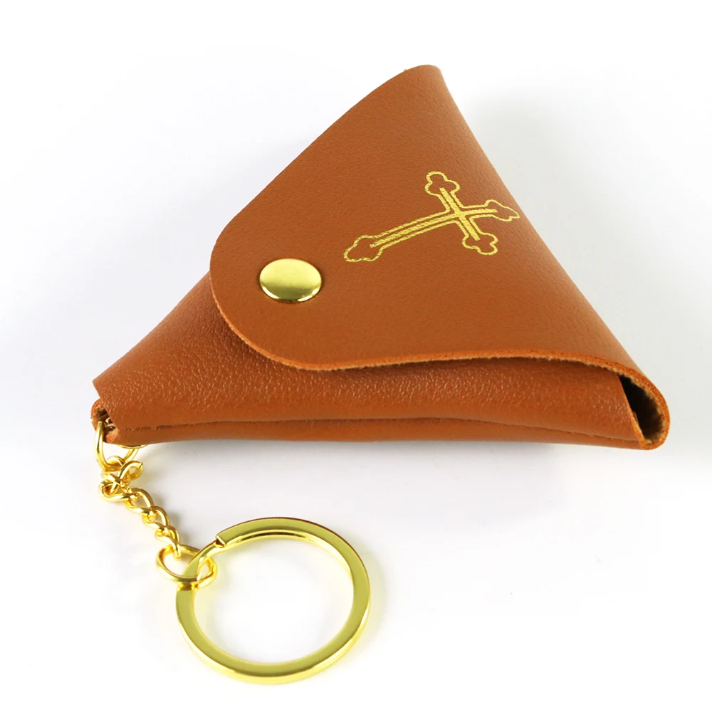 Кожена чанта за игра на зарове, 1 бр., триъгълни, мини джоб за монети от изкуствена кожа, Малък джоб на чантата за бижута, жак за слушалки, съхранение на ключове Изображение 0