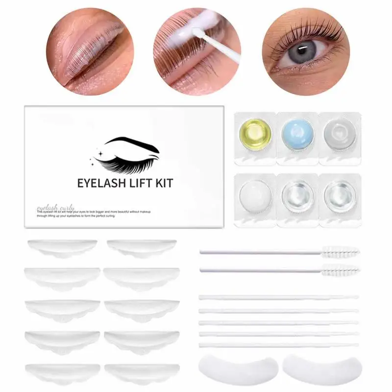 Комплект за удължаване на мигли Професионално Удължаване на миглите, професионална полупостоянная завивка на миглите, за салон, включва защитни облицовки за очите Изображение 0