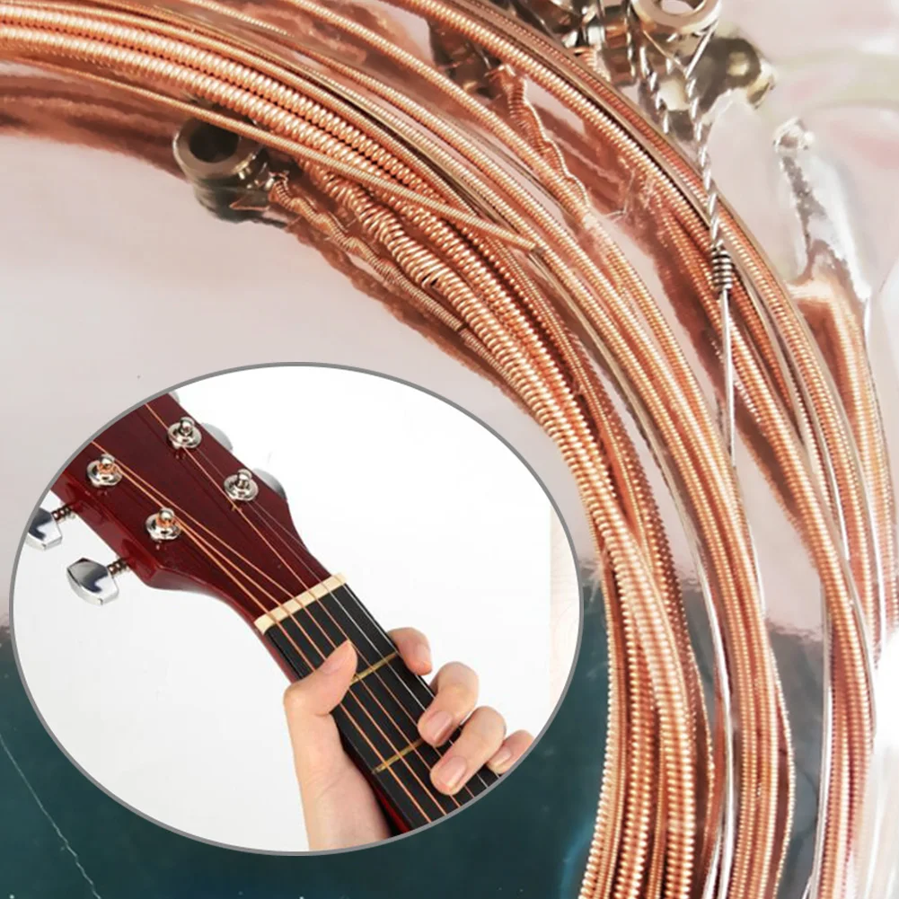 Комплект струни за акустична китара, аксесоари за китара от неръждаема стомана, подмяна на неръждаеми 35,4-инчови говорители на струните Изображение 3