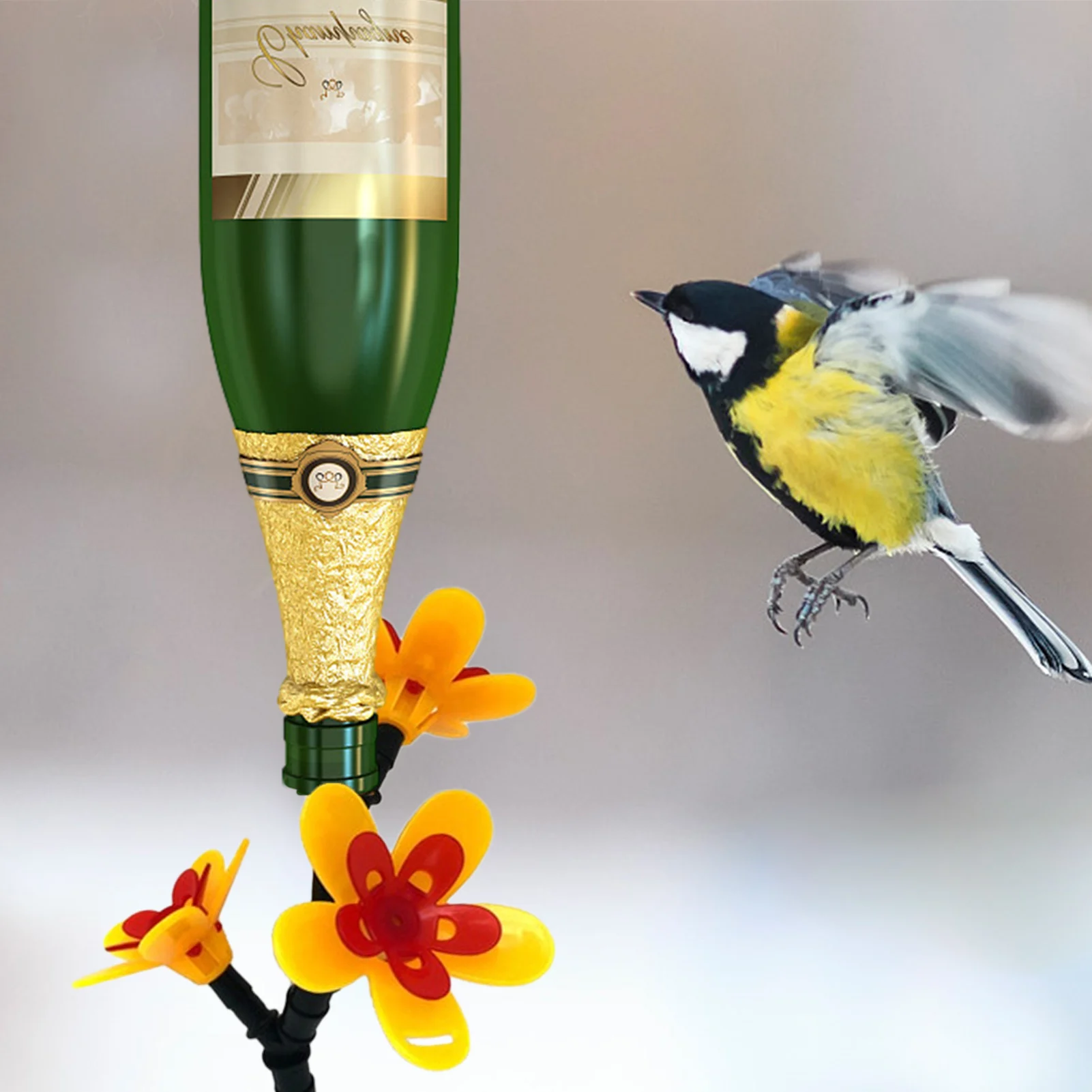 Комплекти за хранене на колибри със собствените си ръце във формата на цвете с отвор за подаване на вода от рециклирани бутилки Ясла за птици за вътрешния двор Изображение 4