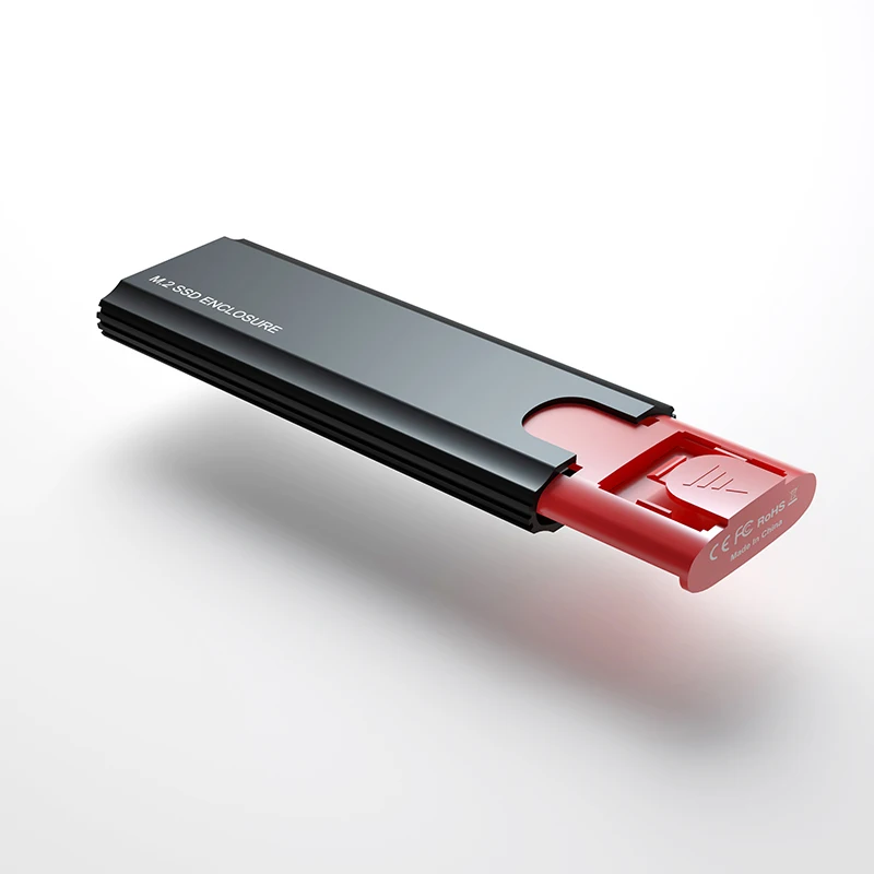 Корпус NVME M. 2 Case NVME M2 SSD Case M2 SSD Адаптер Корпус SSD Алуминиев USB 3.1 Type C 10 gbps M. 2 NVME на Външния корпус на Скоростна Изображение 1