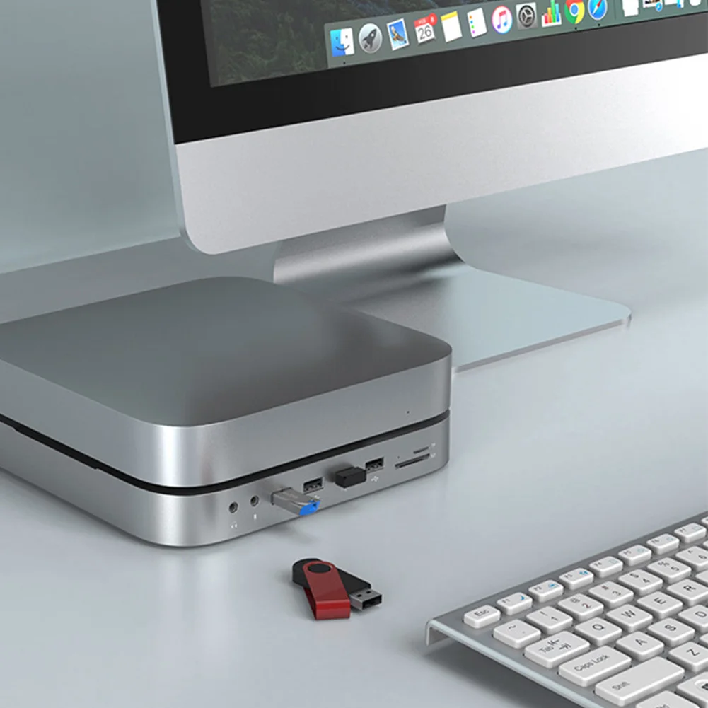 Корпуса на твърдия диск, док-станция, съвместима с HDMI, хъб Type-C за Mac Mini Изображение 2