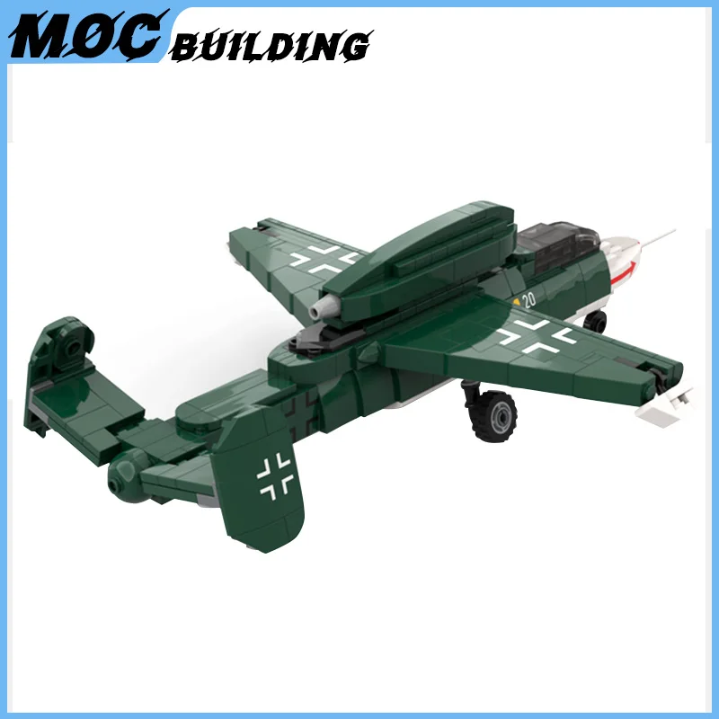 Креативна MOC Форма 1:35 Мащаба на He 162 Саламандър Военен Изтребител Строителни Блокове, Тухли Модел Самолет Детски Играчки Подарък Изображение 1