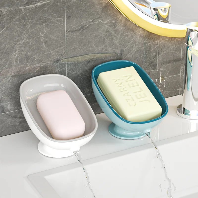 Креативна препарат за съдове на присоске за баня, душ, преносим държач за сапун с листа, пластмасова тава за гъби, за кухня, аксесоари за баня Изображение 0