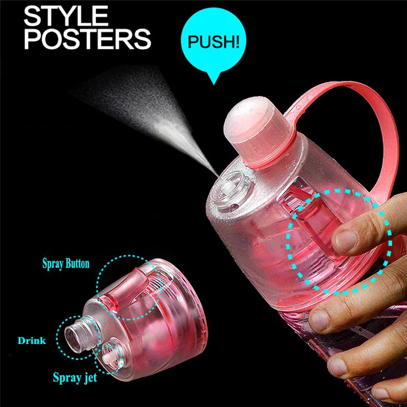 Креативна спортна бутилка за вода с пистолет най-Новият дизайн на пластмасови бутилки за вода за колоездене на открито 400 мл/600 мл PA0036 Изображение 3