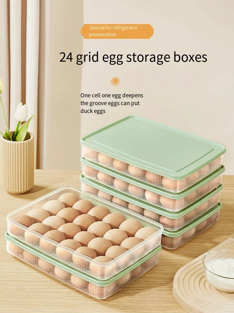 Кутия за съхранение на яйца, специална кутия за съхранение на хранителните продукти в хладилник, Готварска кутия за съхранение и поставяне на предмети, поставка за яйца, титуляр Изображение 2