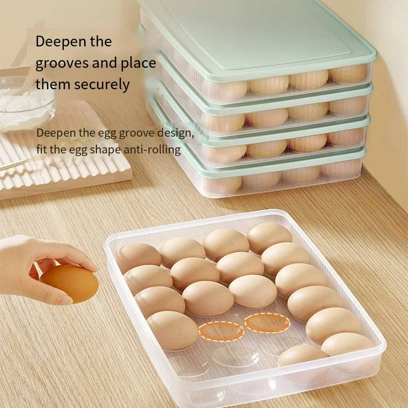 Кутия за съхранение на яйца, специална кутия за съхранение на хранителните продукти в хладилник, Готварска кутия за съхранение и поставяне на предмети, поставка за яйца, титуляр Изображение 3