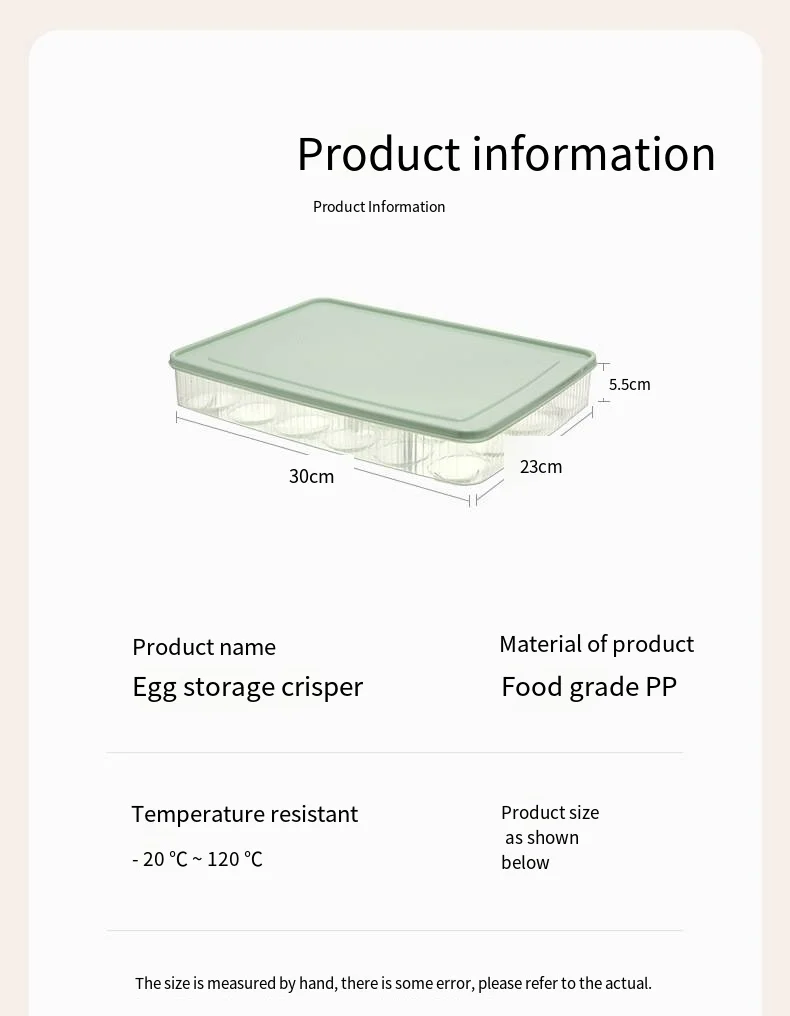 Кутия за съхранение на яйца, специална кутия за съхранение на хранителните продукти в хладилник, Готварска кутия за съхранение и поставяне на предмети, поставка за яйца, титуляр Изображение 5