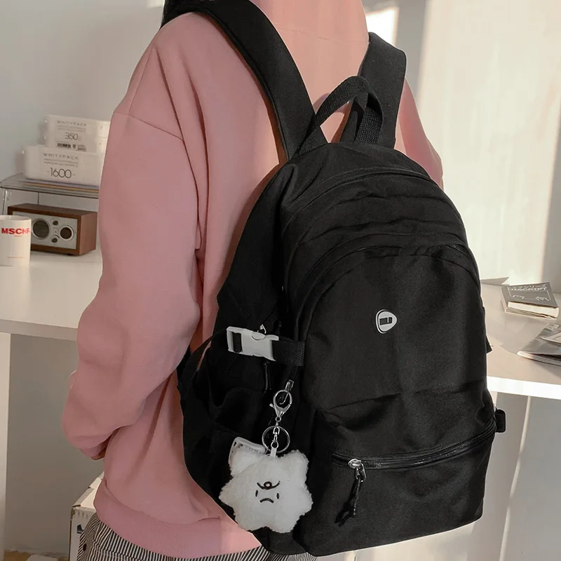 Лилава пътна водоустойчив училищна чанта за момичета, Дамски Нова найлонова чанта за лаптоп, модерен мил женски раница за колеж, готин Изображение 1