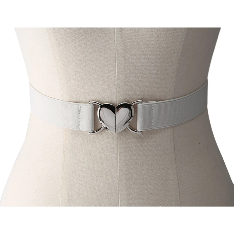 Луксозен Текстилен колан с катарама във формата на сърце за дамски дънкови поли с НОВ декор Изображение 1