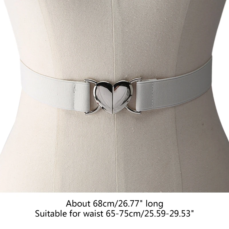 Луксозен Текстилен колан с катарама във формата на сърце за дамски дънкови поли с НОВ декор Изображение 5