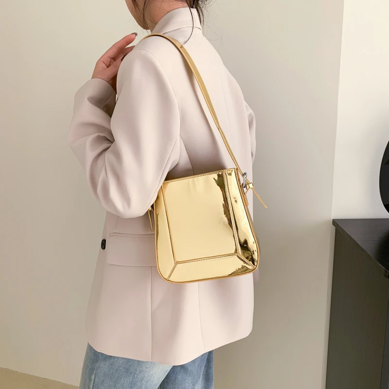 Луксозни дизайнерски чанти, дамски чанта, Дамска чанта през рамо За жени 2023, лъскава дамска чанта за през рамото от Изкуствена кожа, чанти-лотария, Портфейли Изображение 1