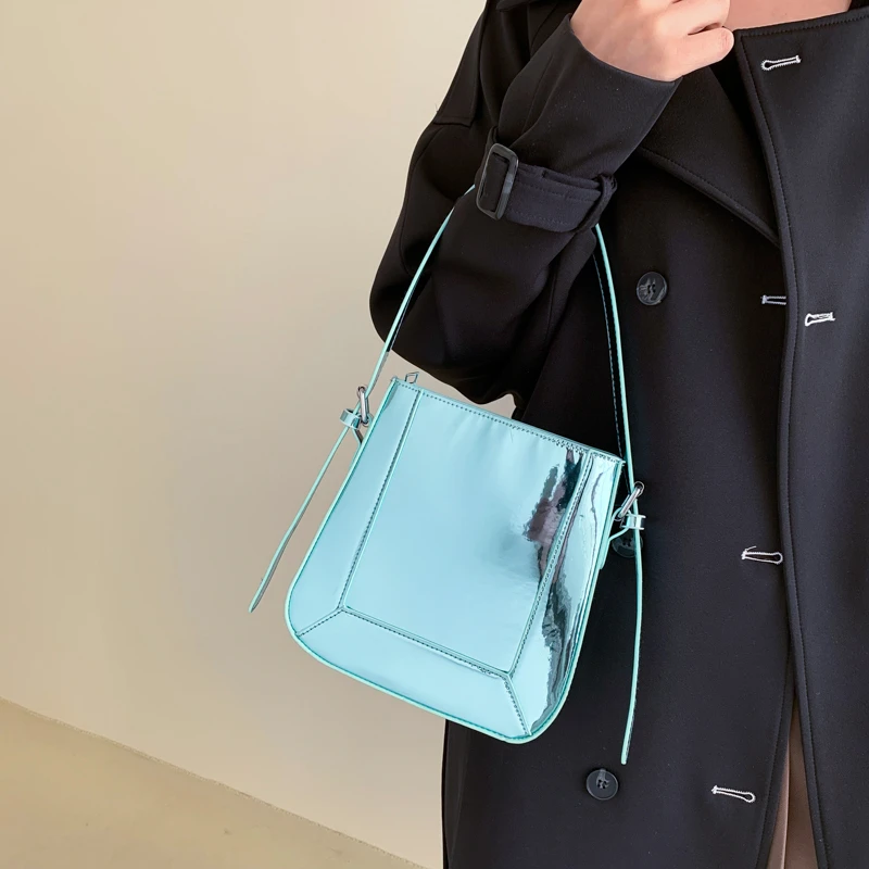 Луксозни дизайнерски чанти, дамски чанта, Дамска чанта през рамо За жени 2023, лъскава дамска чанта за през рамото от Изкуствена кожа, чанти-лотария, Портфейли Изображение 3
