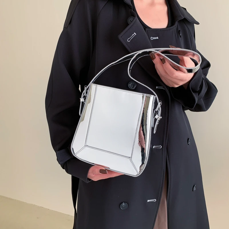 Луксозни дизайнерски чанти, дамски чанта, Дамска чанта през рамо За жени 2023, лъскава дамска чанта за през рамото от Изкуствена кожа, чанти-лотария, Портфейли Изображение 4