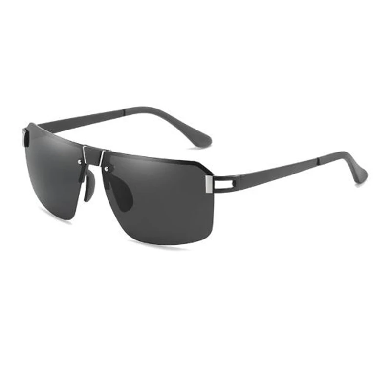 Луксозни мъжки поляризирани слънчеви очила за шофиране, очила за мъже и жени, маркови дизайнерски мъжки реколта без рамки метални слънчеви очила с UV400 Изображение 2